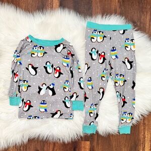 Little Sleepies Penguin Party 2 Piece Pajamas Size 18-24 Months